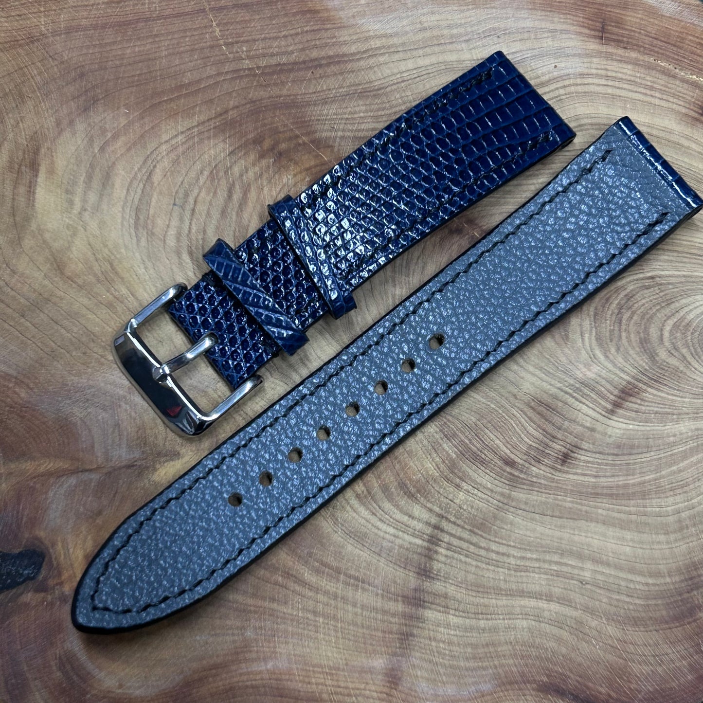 Blue Lizard Full Stitching Watch Strap #02