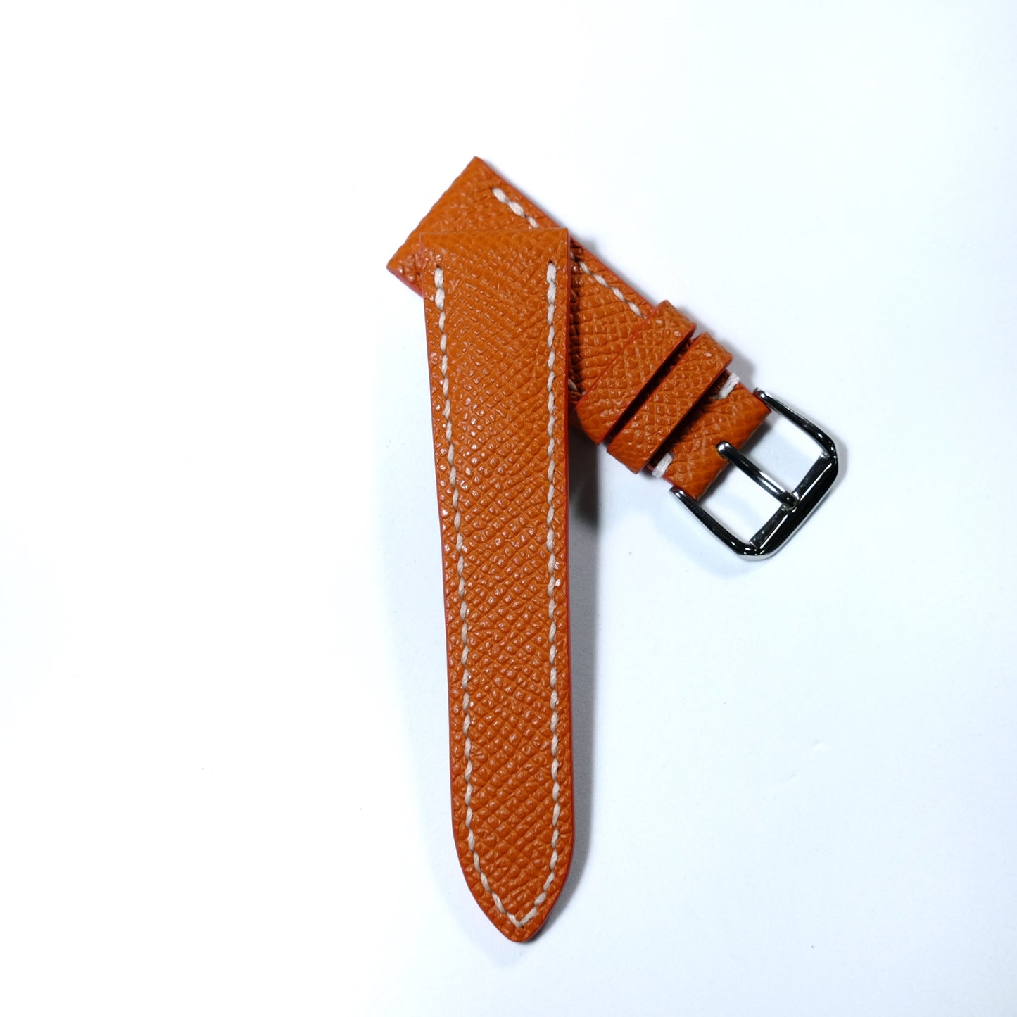 Epsom Orange Full Stitching Watch Strap #02 (Padded)