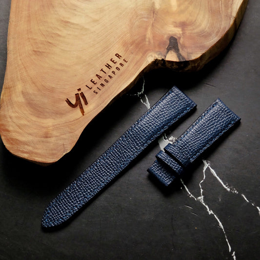 Epsom Blue Full Stitching Watch Strap #02 (Padded)