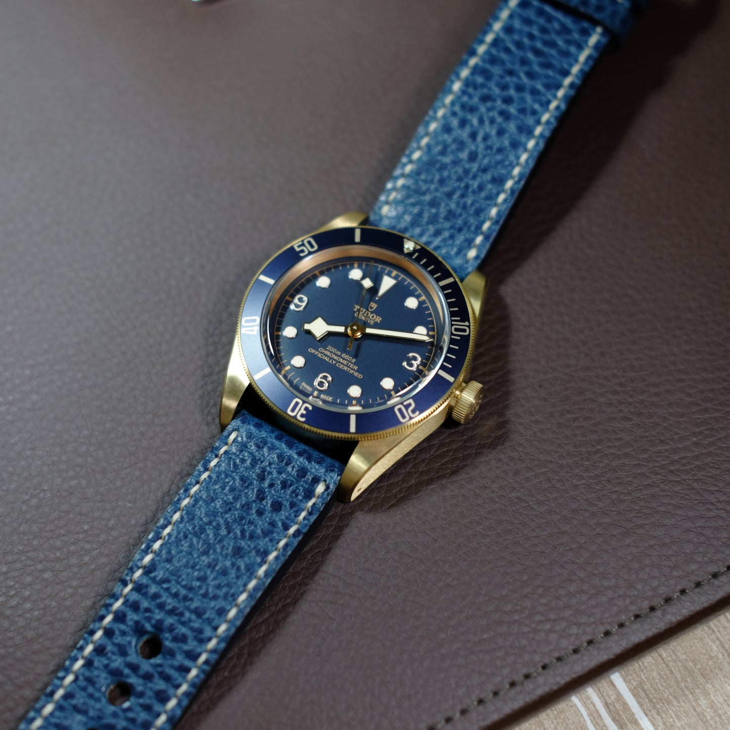 Dollaro Blue Full Stitching Watch Strap #02