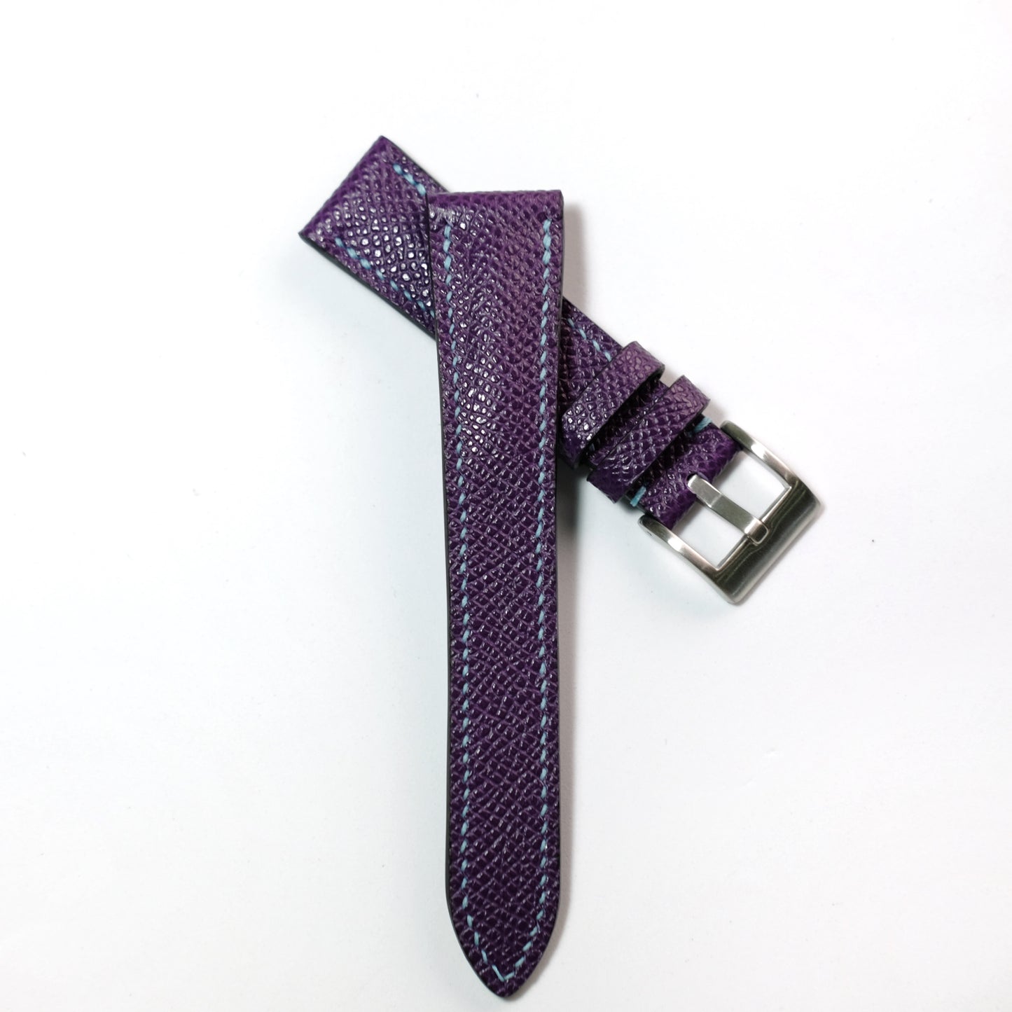 Epsom Purple Full Stitching Watch Strap #02